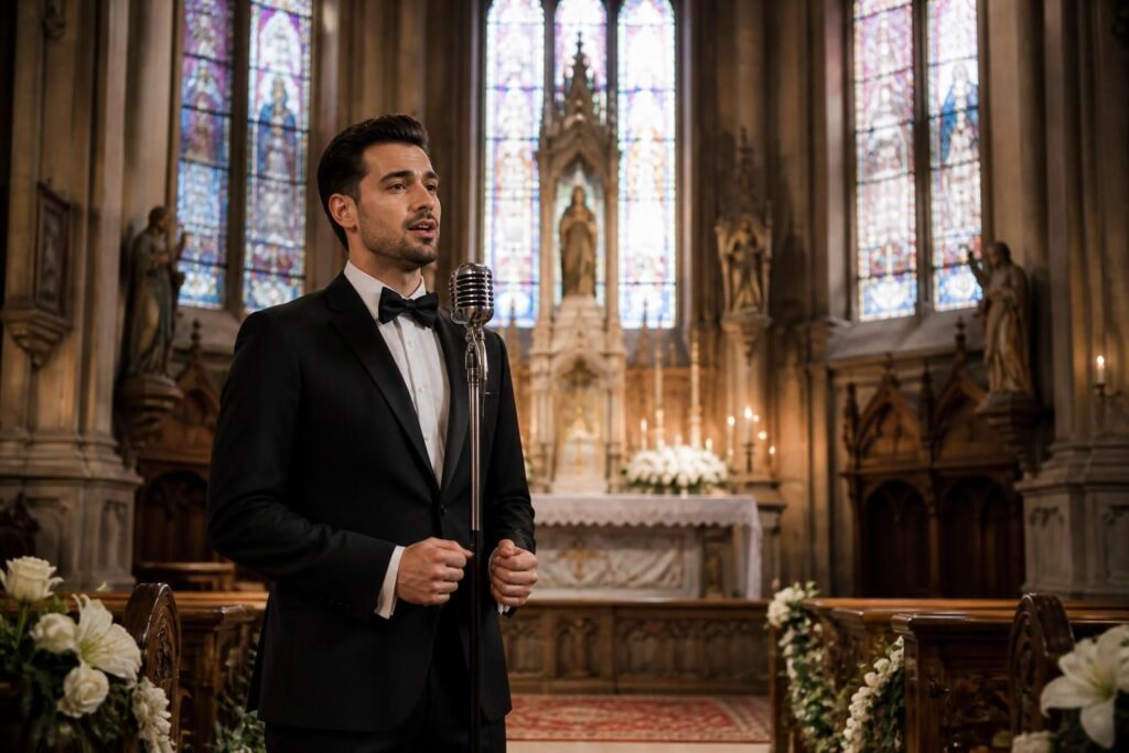 découvrez un chanteur d'église spécialisé dans les musiques et chants pour mariage et cérémonies religieuses, apportant émotion et spiritualité à vos moments sacrés.