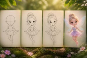 découvrez comment dessiner une fée kawaii facilement grâce à des étapes illustrées simples et claires, parfaites pour débutants et passionnés de dessin.